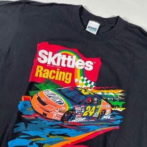 Jeff Gordon Skittles Racing TShirt Nascar Graphic‎ Vintage AOP XL Single Stitch